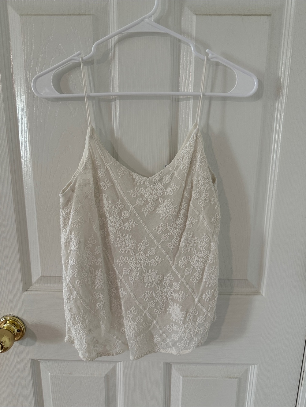 Mango Cream Lace Cami Top - Women's Spaghetti Strap Tank
